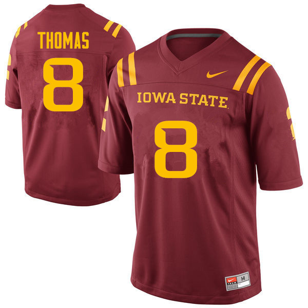 Men #8 Jhaustin Thomas Iowa State Cyclones College Football Jerseys Sale-Cardinal